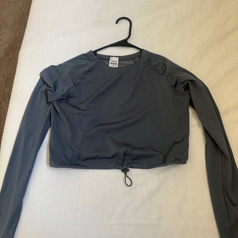 Grey gymshark workout long sleeve